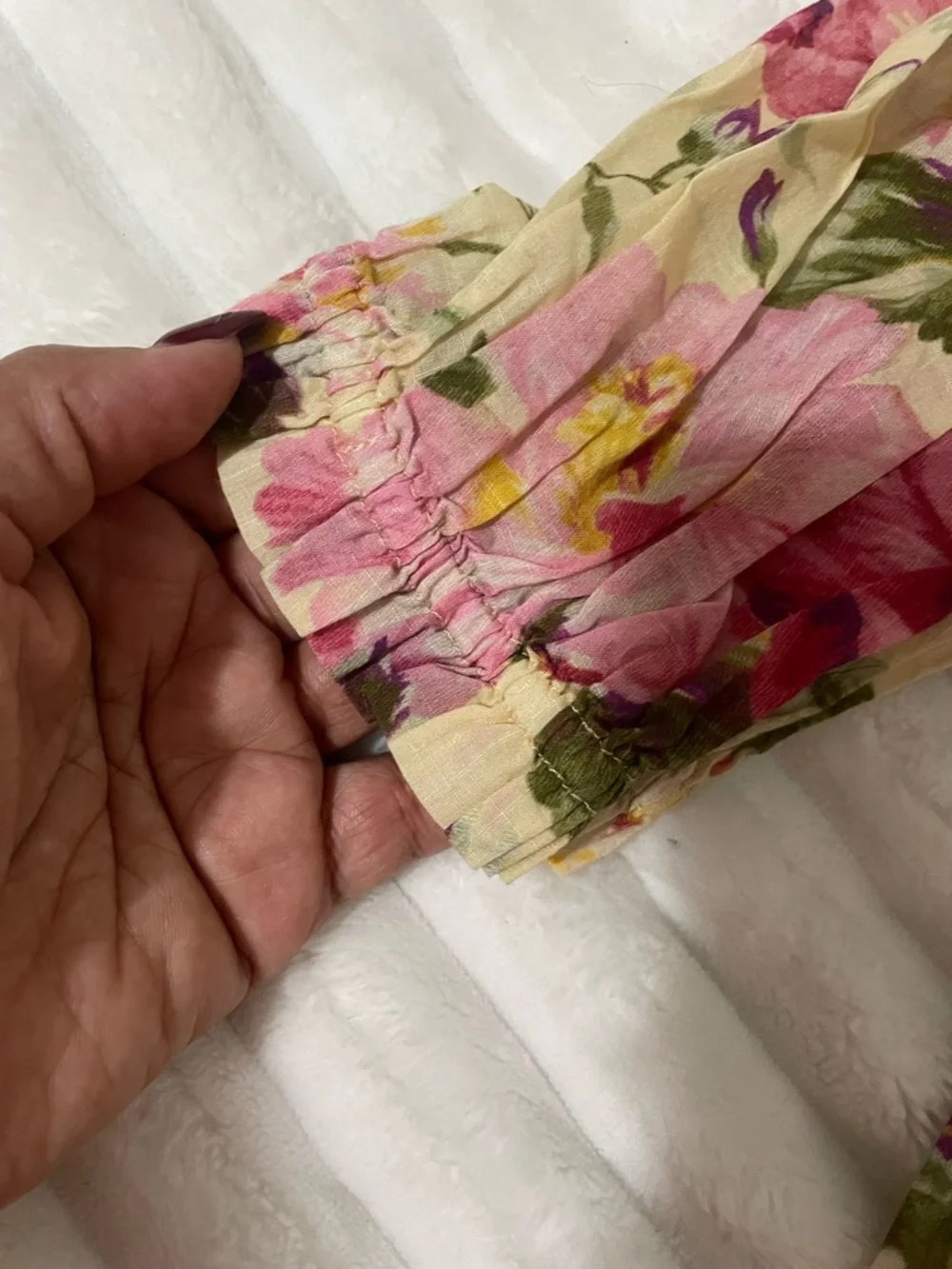 Zimmermann Girls Floral Peasant Blouse - Pink & Cream - Picture 8 of 13